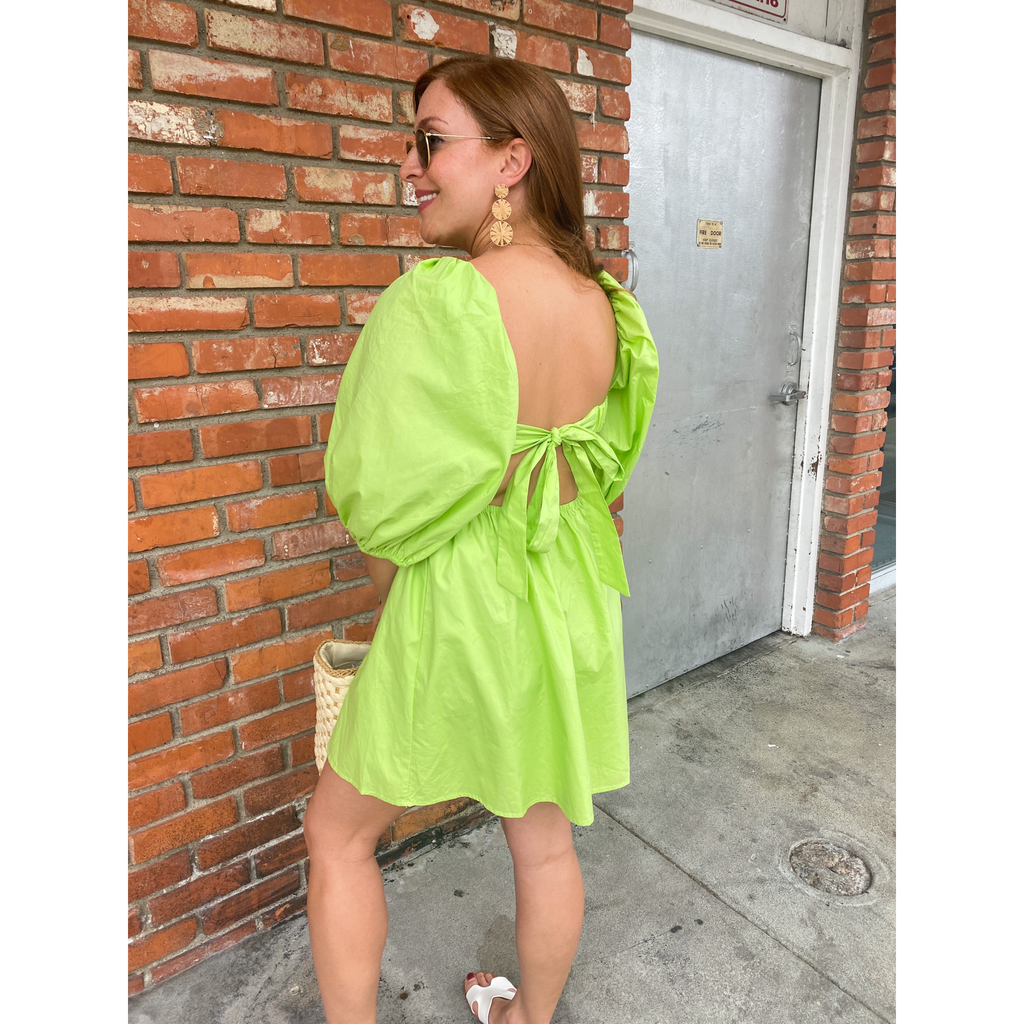 Lime Green Tie Back Dress