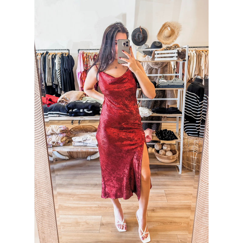 Burgundy Metallic Slipdress Lily Love Boutique Burgundy Metallic Slipdress Lily Love Boutique