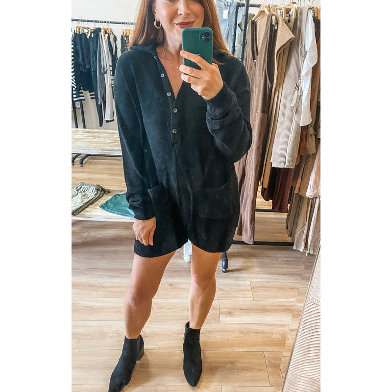 Black Cozy Romper