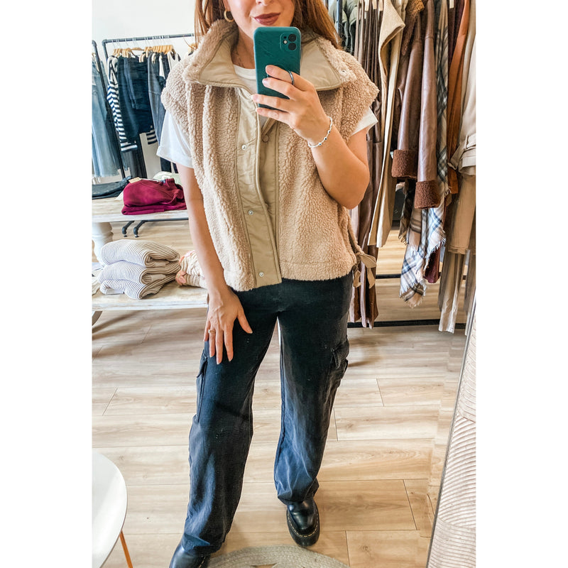 Taupe Sherpa Vest