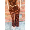 Chocolate Velour Embossed Two Piece Set