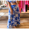 Blue and White Floral Maxi Skirt