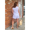 White Cotton Gauze Shorts Set