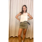 Olive Green Cargo Skort