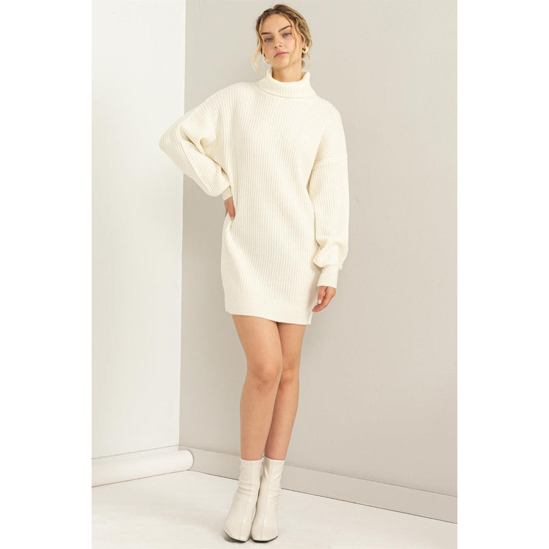 turtleneck white sweater dress Cable Knit | Cozy Winter Dress for Women in Gray - Women's Boho Fashion Sheath, Sweater, Straight Fit SIZE GUIDE (in inches) XS = US 0 Millie Turtleneck Sweater Dress |