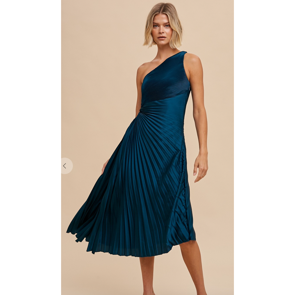 Satin pleated dress best sale